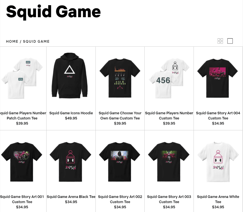 La boutique en ligne de Netflix lance la collection de marchandises « Squid Game » 3 Marchandise de jeu de calmar