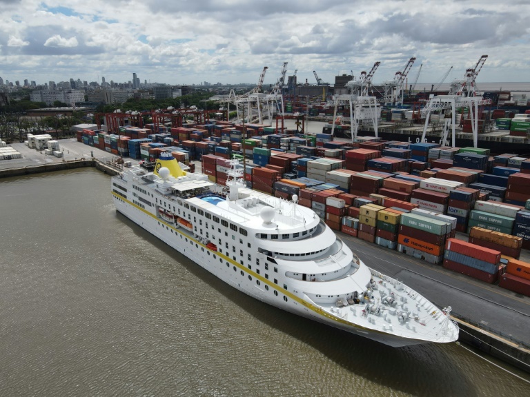 Le paquebot MS Hamburg dans le port de Buenos Aires, le 29 novembre 2021 (AFP - STRINGER)