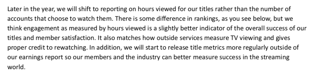 Est-il préférable de mesurer les heures de streaming ou les ménages ? Les métriques de visionnage de Netflix expliquées 6 IMAGE 2 Citation des bénéfices de Netflix