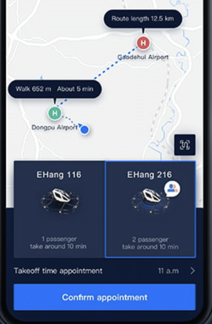Le taxi volant sans pilote d'EHang pourrait entrer en service dans quelques mois › Geeky News 4 Aperçu de l'application ehang taxis volants
