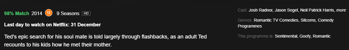 « Comment j'ai rencontré votre mère » quittant Netflix en janvier 2022 4 comment j'ai rencontré ta mère en laissant les détails de netflix