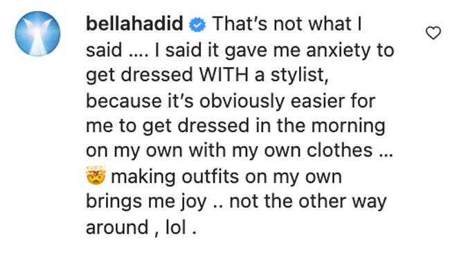 Bella Hadid dit qu'avoir un styliste lui a donné de l'anxiété 4 Bella Hadid dit qu'avoir un styliste lui a donné de l'anxiété (2)