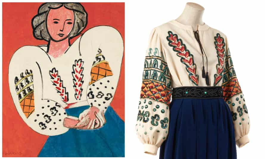 L'art d'Yves Saint Laurent : la maison de design fête ses 60 ans | Yves Saint Laurent 1 Un ensemble automne/hiver 1981 inspiré de La Blouse Roumaine d'Henri Matisse (1940).