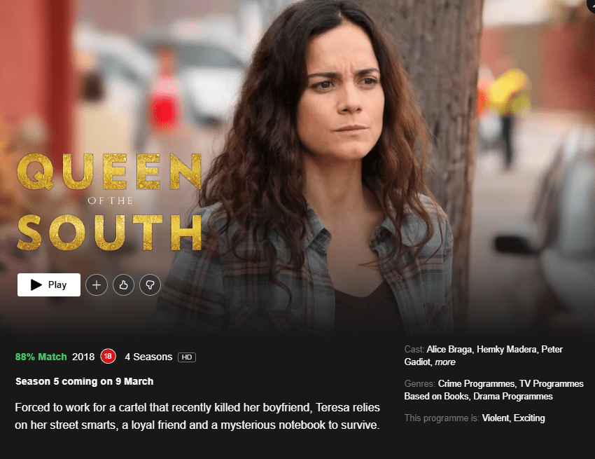 Quand la saison 5 de "Queen of the South" sera-t-elle sur Netflix ? 6 reine du sud saison 5 netflix uk
