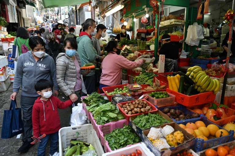 Un marché de Hong Kong, le 1er mars 2022 (AFP - Peter PARKS)
