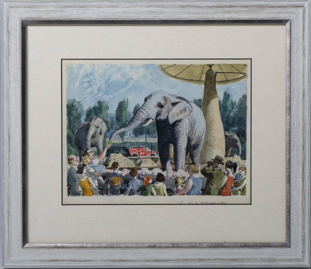 Commencer une collection d'antiquités - MY UNIQUE HOME 10 Peinture d'un éléphant au crayon, aquarelle et crayon sur papier, (c.1960 Angleterre), au prix de 3 200 £. Disponible sur HollyJohnsonAntiques.com