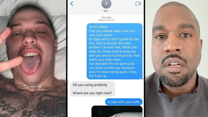 Les messages texte de Pete Davidson à Kanye West ont fui, y compris des photos de Kim... 2 Les messages texte de Pete Davidson à Kanye West ont fui, y compris des photos de Kim... - 1