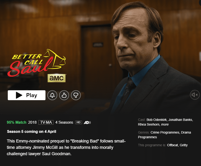 La saison 5 de "Better Call Saul" arrive sur Netflix en avril 2022 4 tu ferais mieux d'appeler saul saison 5 avis netflix
