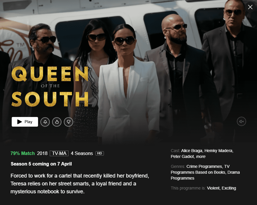 Quand la saison 5 de "Queen of the South" sera-t-elle sur Netflix ? 4 saison 5 reine du sud 7 avril netflix nous