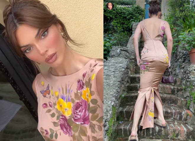 Voici ce que les Kardashian portaient au mariage de Kourtney et Travis Barker 5 Kendall Jenner porte une robe à fleurs D&G au mariage de Kourtney Kardashian