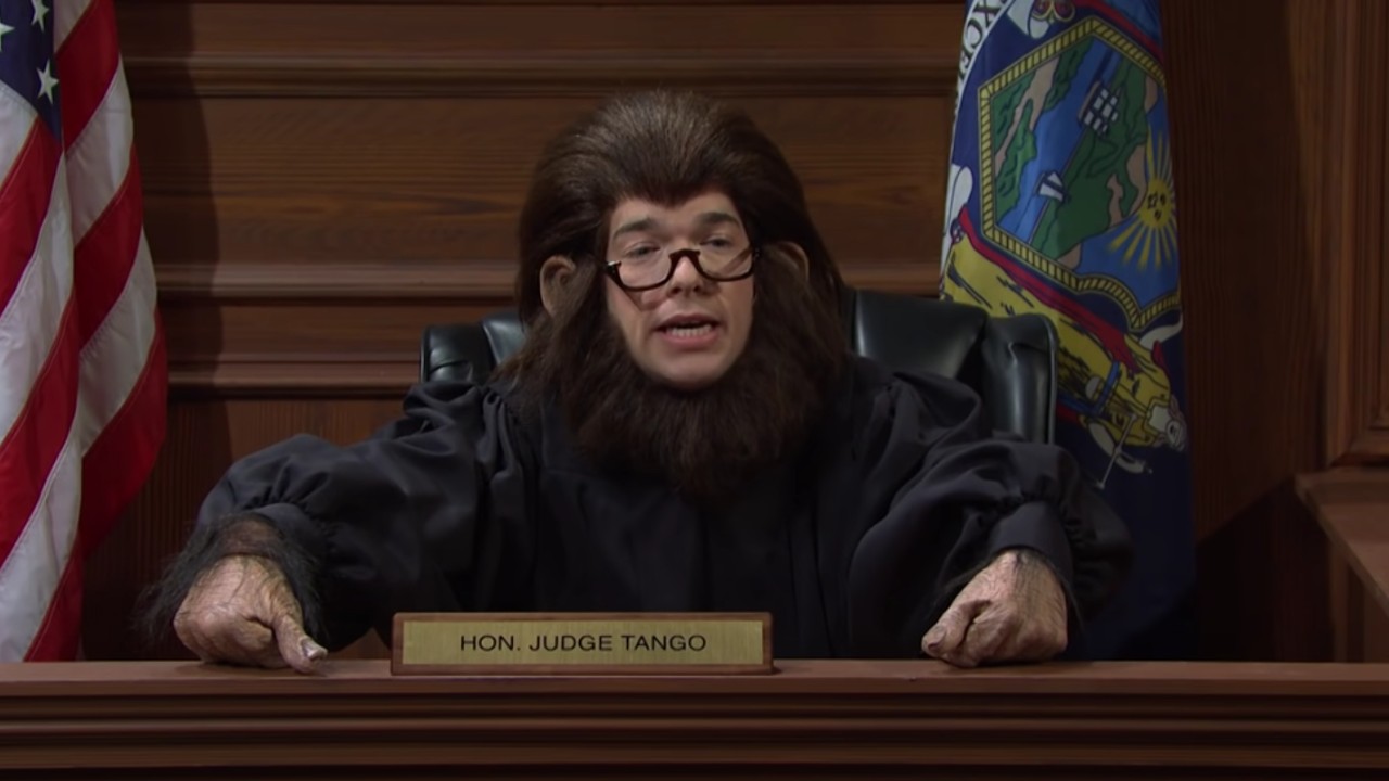 John Mulaney en tant que juge singe dans Saturday Night Live