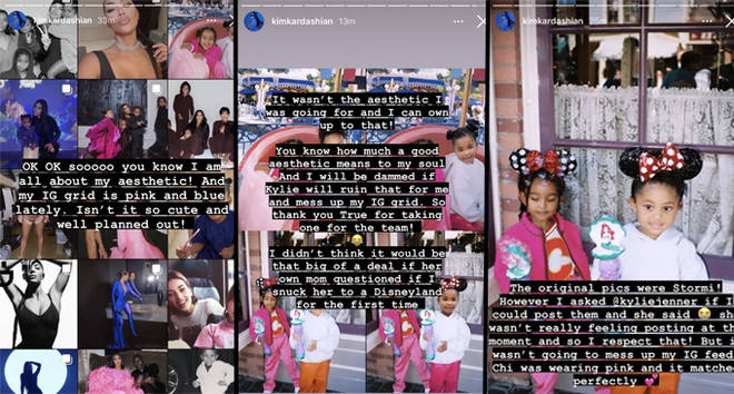 Kim Kardashian admet avoir modifié la photo de Stormi Webster pour ne pas la ruiner... 4 Histoires Instagram de Kim Kardashian.