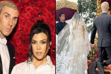 La mini robe de mariée de Kourtney Kardashian et le voile de tatouage de Travis Barker étourdissent les fans - 9
