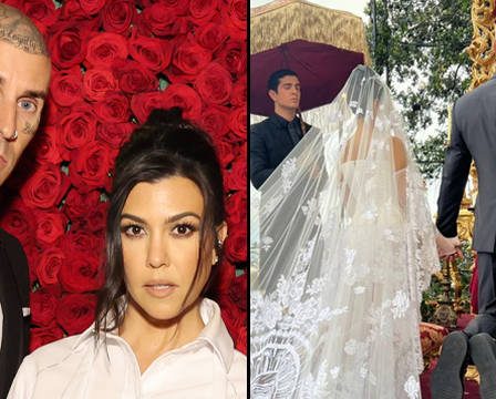 La mini robe de mariée de Kourtney Kardashian et le voile de tatouage de Travis Barker étourdissent les fans 65 La mini robe de mariée de Kourtney Kardashian et le voile de tatouage de Travis Barker étourdissent les fans - 64