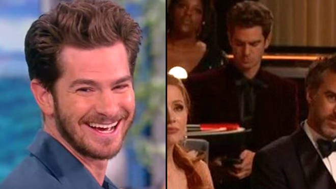 Andrew Garfield envoyait des SMS à des amis à propos de la gifle de Will Smith dans le mème viral des Oscars 3 Andrew Garfield révèle à qui il a envoyé des textos aux Oscars
