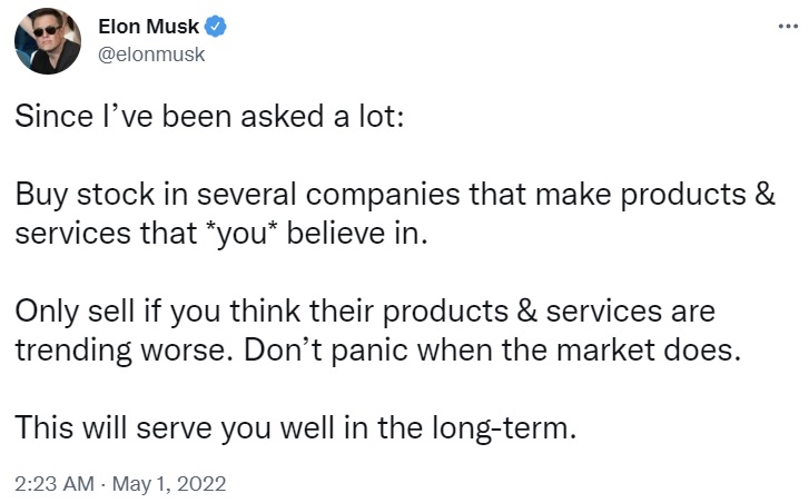 Le PDG de Tesla, Elon Musk, donne des conseils d'investissement qui, selon lui, "vous serviront bien à long terme" › Geeky News 2 Le PDG de Tesla, Elon Musk, donne des conseils d'investissement qui, selon lui, "vous serviront bien à long terme" › Geeky News - 1