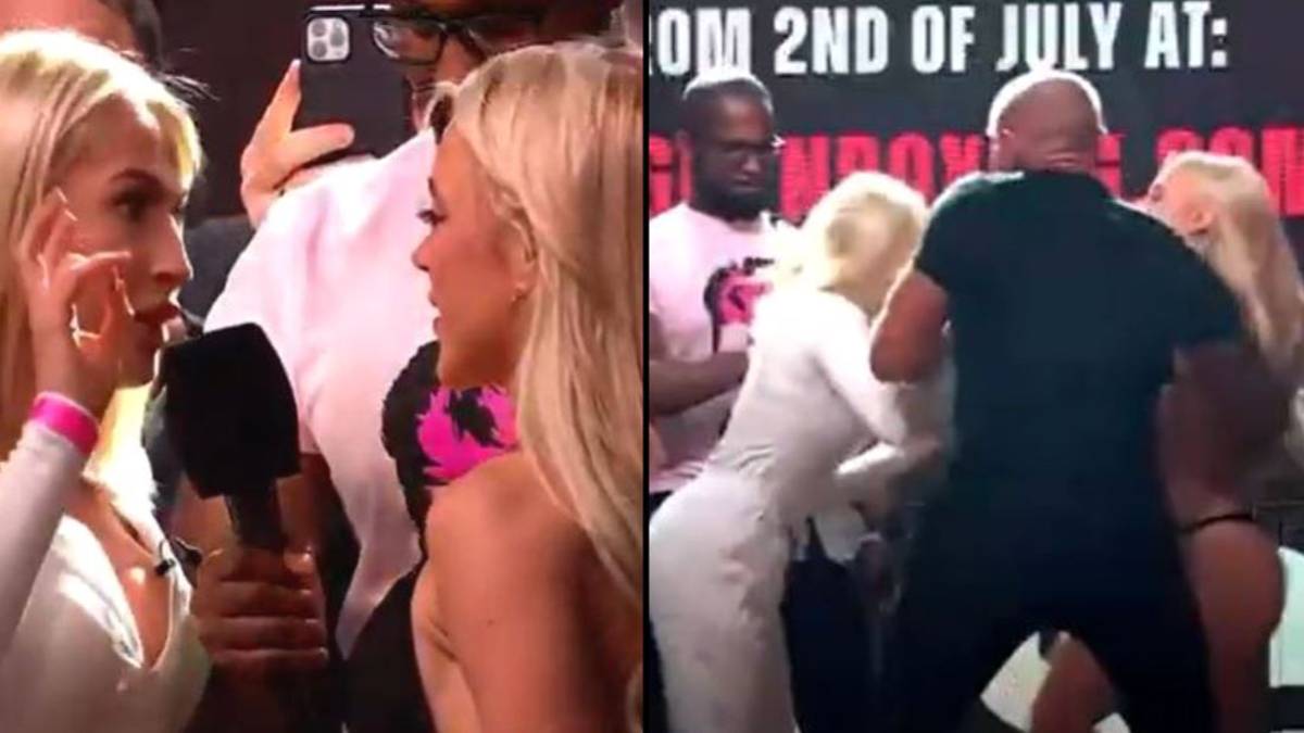 Un combat éclate lors d'un face à face de boxe entre Elle Brooke et Astrid Wett 2 Un combat éclate lors d'un face à face de boxe entre Elle Brooke et Astrid Wett - 1
