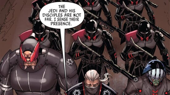 Inquisiteurs défilant avec les soldats de la Purge