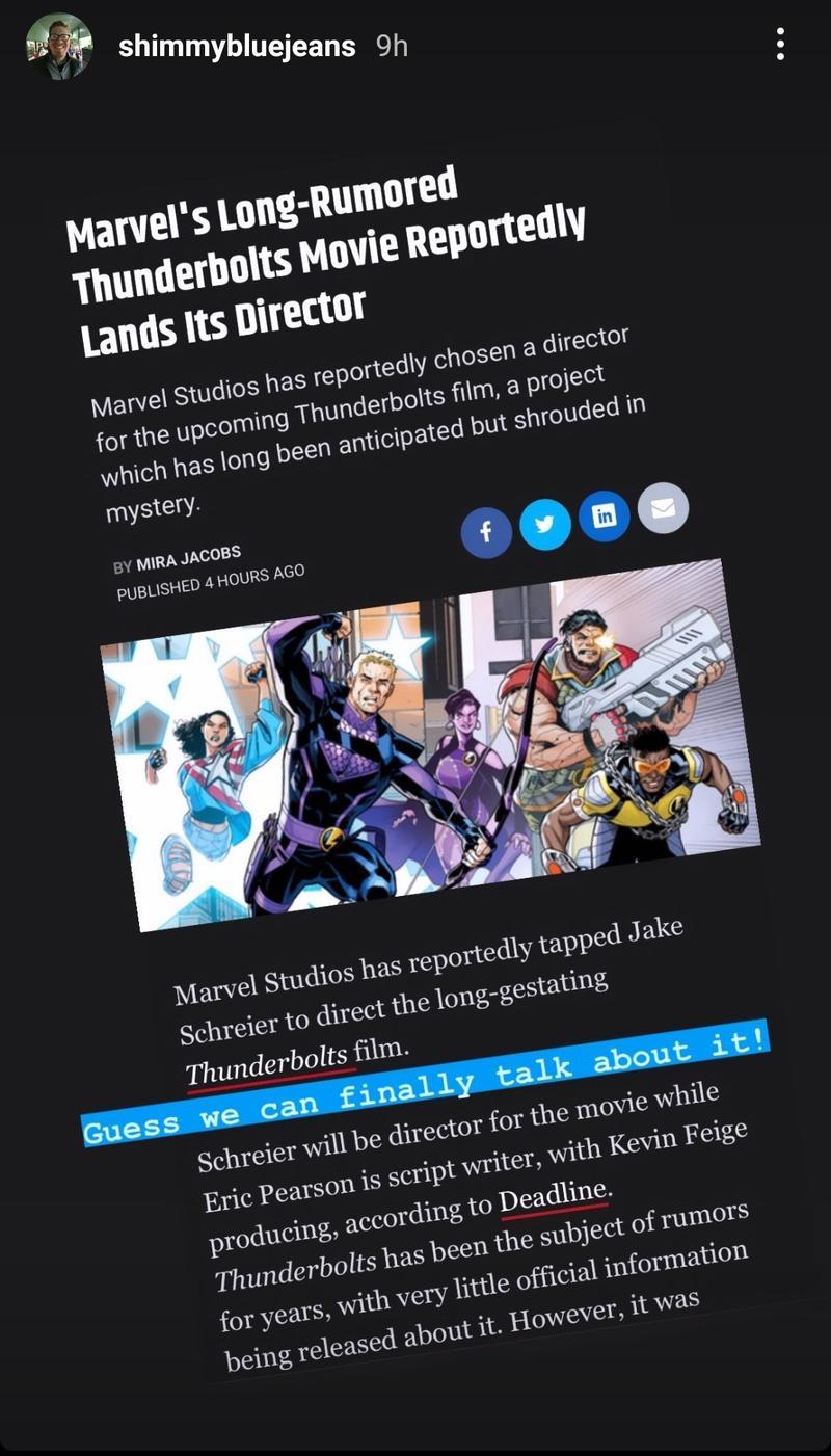 Le scénariste de Black Widow confirme son prochain film MCU 4 Éric Pearson Confirmation Instagram Thunderbolts