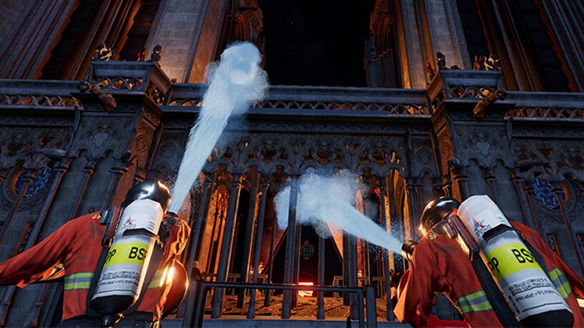 ubisoft lance le jeu VR multijoueur "sauvons notre-dame en feu" 4 Le nouveau jeu VR d'ubisoft présente les joueurs comme des pompiers essayant de sauver une Notre-Dame en feu