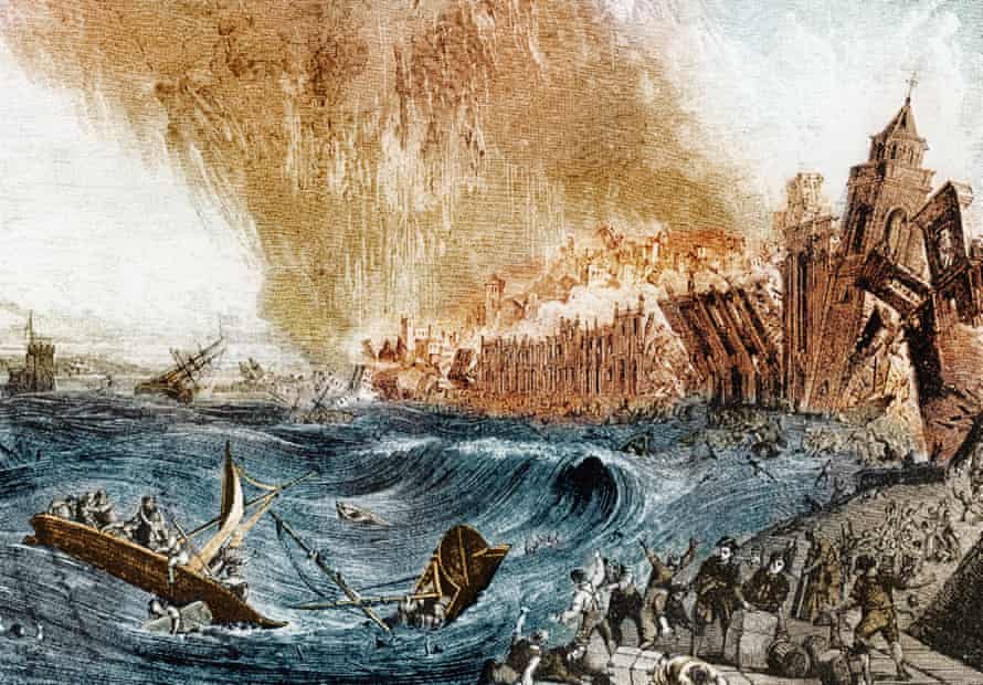 Marseille, Alexandrie et Istanbul se préparent au tsunami méditerranéen | Tsunamis 2 Gravure représentant le tremblement de terre de Lisbonne en 1755.