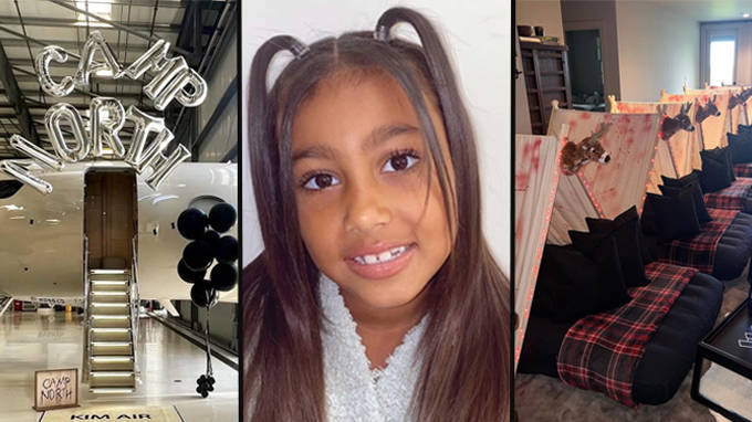 North West fête son anniversaire avec une fête sur le thème du camp de luxe et un tour en jet privé 2 North West fête son anniversaire avec une fête sur le thème du camp de luxe et un tour en jet privé - 1