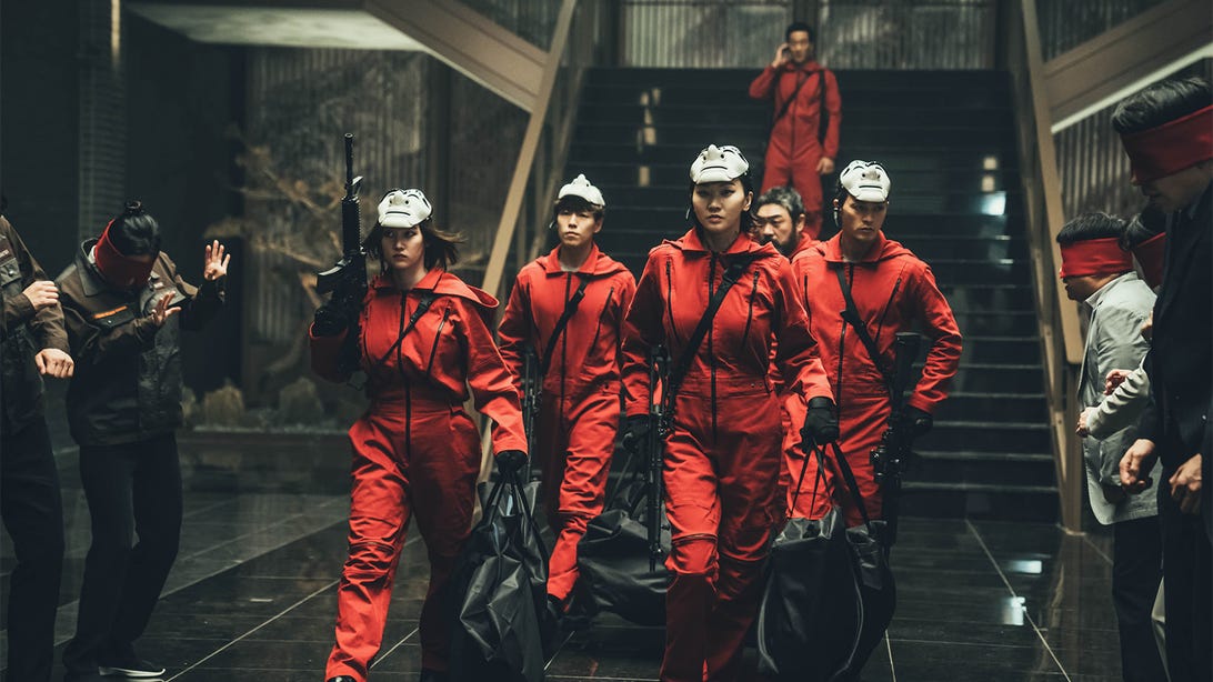 8 émissions à suspense à regarder si vous aimez Money Heist 4 Jun Jong-seo, Lee Hyun-woo, Jang Yoon-ju, Park Hae-soo, Lee Won-jong et Kim Ji-hun, Money Heist : Corée - Espace économique commun