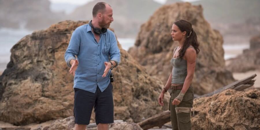 Roar Uthaug et Alicia Vikander sur le tournage de Tomb Riaider