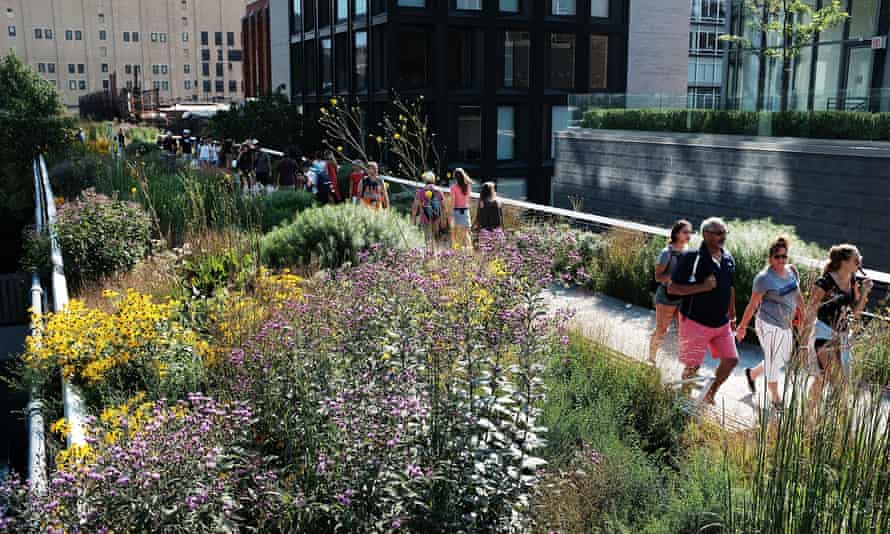 La verdure et les couleurs vives dans les villes peuvent remonter le moral – étude | Psychologie 1 Le parc surélevé de New York, la High Line