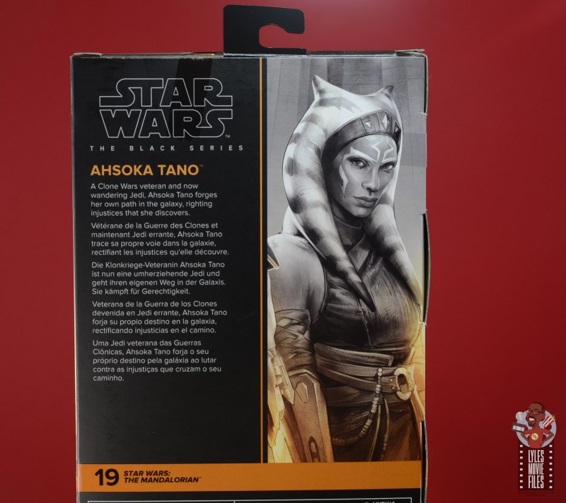 Revue de Star Wars Black Series Ahsoka Tano (Le Mandalorien) 3 star wars la série noire mandalorian ahsoka review -package bio