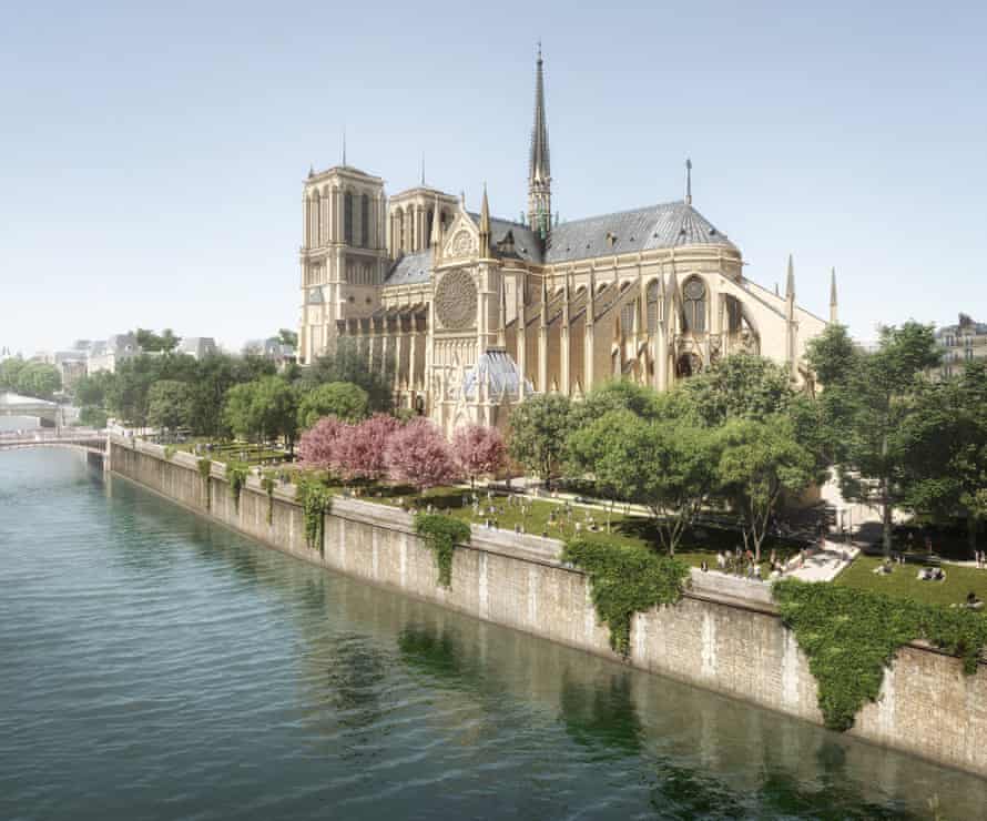 « Nous voulons qu'il prenne vie » : projet d'architecte pour transformer le quartier Notre-Dame | notre Dame 3 Les jardins au sud de la cathédrale.