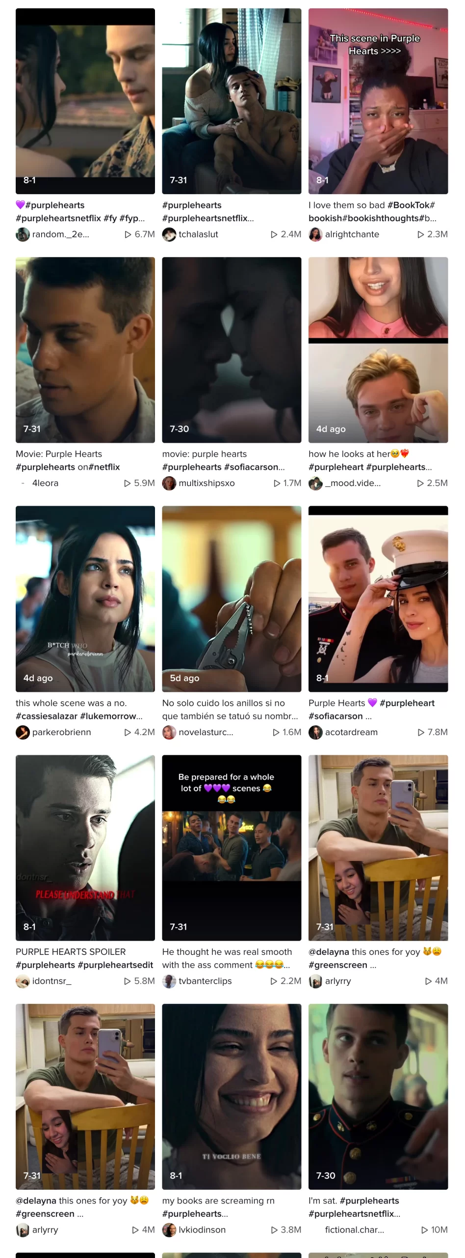 tiktok coeurs violets netflix