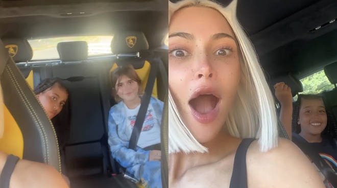 North West supplie Kim Kardashian de supprimer la vidéo de son chant 4 Kim Kardashian partage une vidéo de synchronisation labiale avec Versace sur le sol