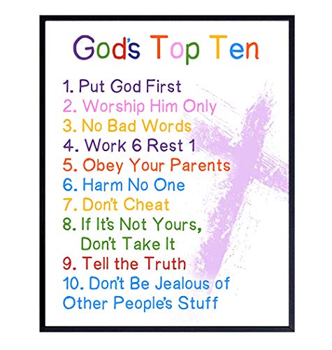 Top 19 des meilleurs jouets Child Of Mickey Wallets 2022 (Avis) 15 Les dix commandements - 8x10 Écriture religieuse chrétienne