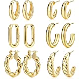 Top 15 des pierres précieuses les plus chères 2022 (Avis) 5 Ensemble de boucles d'oreilles créoles en or pour femme, plaqué or 14 carats léger hypoallergénique épais créoles ouvertes pour cadeau (or)