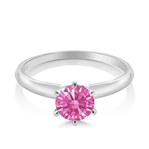Top 15 des pierres précieuses les plus chères 2022 (Avis) 31 Gem Stone King Bague de fiançailles solitaire en or blanc 18 carats sertie d'oxydes de zirconium ronds roses