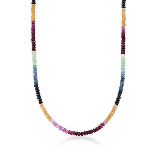 Top 15 des pierres précieuses les plus chères 2022 (Avis) 30 Ross-Simons 50,00 ct. tw Collier de perles de saphirs multicolores en argent sterling