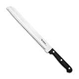 Humbee Chef Couteau à pain dentelé pour cuisines domestiques Couteau à pain 10 pouces Noir