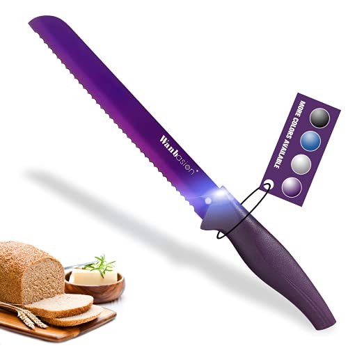 Couteau à pain srrated Wanbasion Purple 8 pouces
