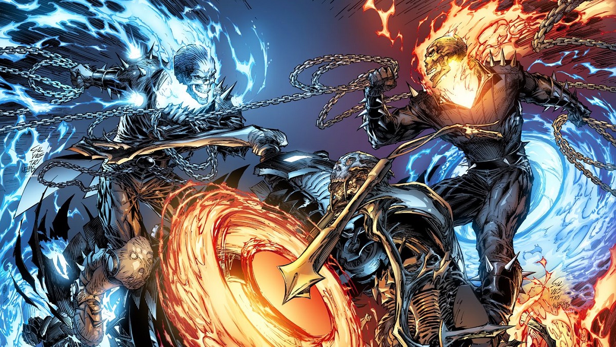 Les deux esprits de la vengeance, Johnny Blaze et Danny (Blaze) Ketch.
