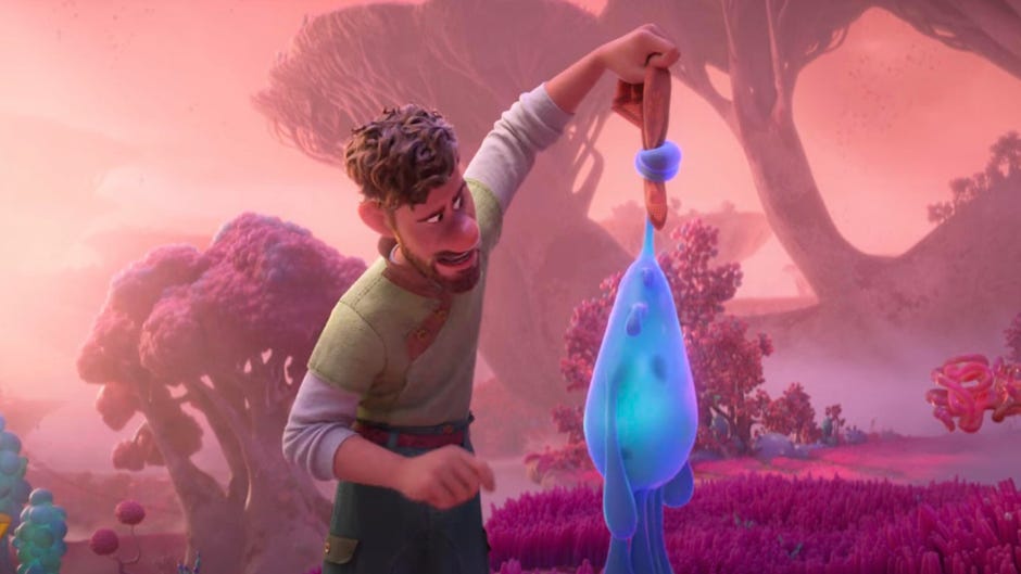 Une créature bleue ressemblant à une goutte apparaît dans Strange World.