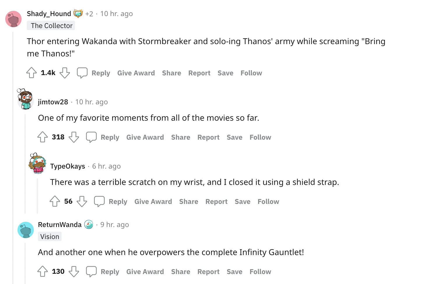 Les fans de Marvel débattent des moments les plus durs à cuire de l'histoire du MCU 9 Les fans de Marvel débattent des moments les plus durs à cuire de l'histoire du MCU - 8