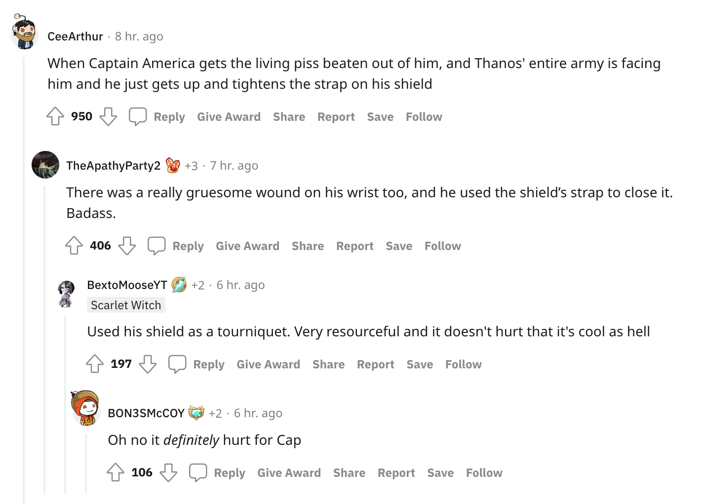 Les fans de Marvel débattent des moments les plus durs à cuire de l'histoire du MCU 13 Les fans de Marvel débattent des moments les plus durs à cuire de l'histoire du MCU - 12
