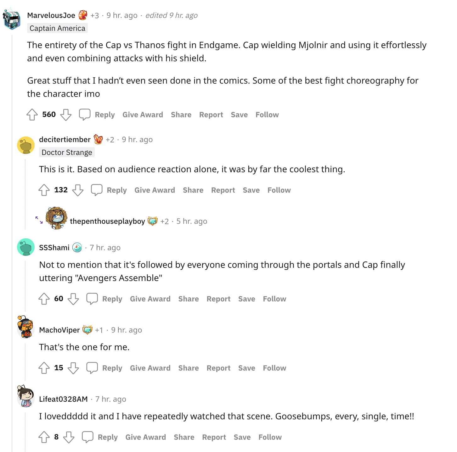 Les fans de Marvel débattent des moments les plus durs à cuire de l'histoire du MCU 15 Les fans de Marvel débattent des moments les plus durs à cuire de l'histoire du MCU - 14
