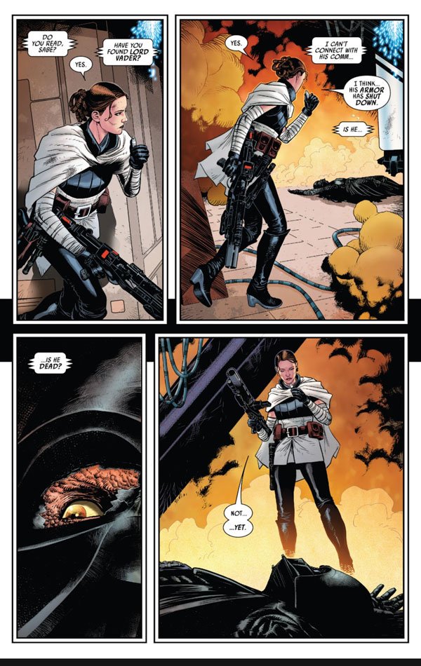 Critique: 'Darth Vader' # 27 voit Sabé faire un choix difficile 7 Sabé debout au-dessus de Dark Vador