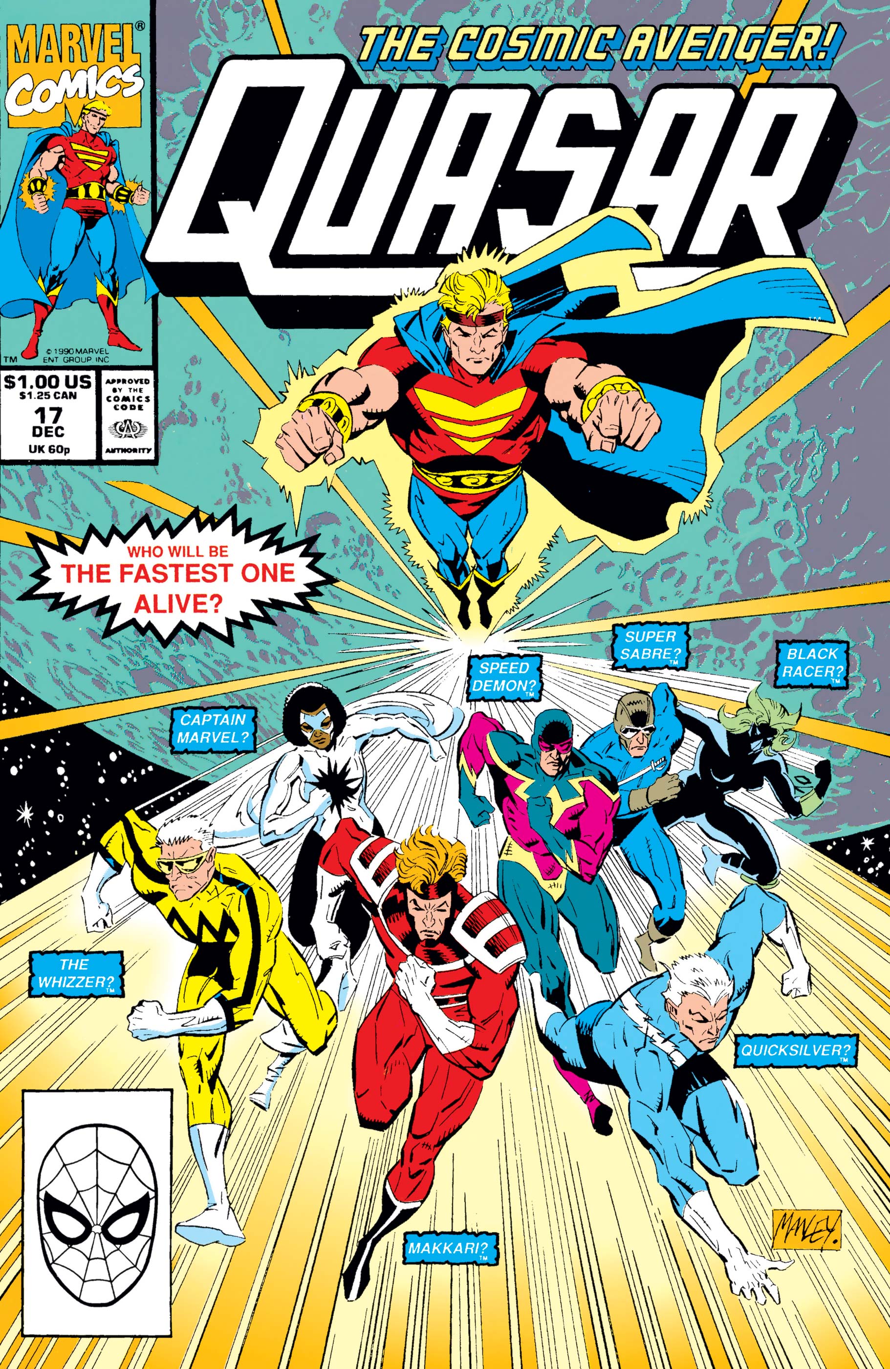 Le héros le plus rapide de Marvel a secrètement couru Barry Allen ET perdu 3 Marvel Comics : Quasar #17