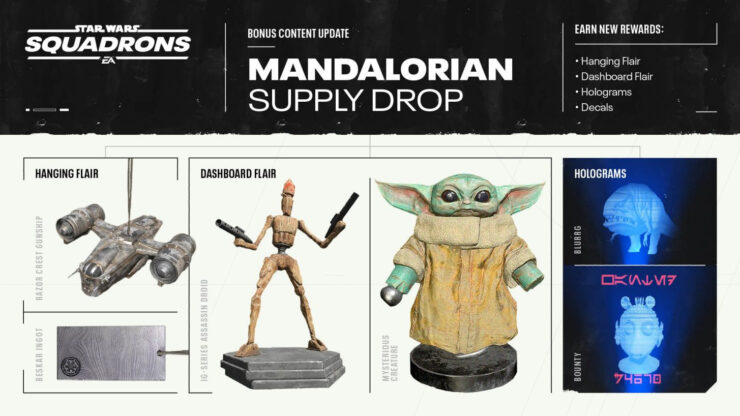Les escadrons obtiennent des cadeaux mandaloriens gratuits, y compris un bébé Yoda Bobblehead 4 Les escadrons obtiennent des cadeaux mandaloriens gratuits, y compris un bébé Yoda Bobblehead - 3