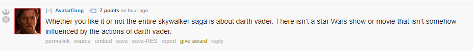 Les fans de "Star Wars" perplexes quant à la raison pour laquelle nous n'avons toujours pas de série Dark Vador 5 Les fans de "Star Wars" perplexes quant à la raison pour laquelle nous n'avons toujours pas de série Dark Vador - 4