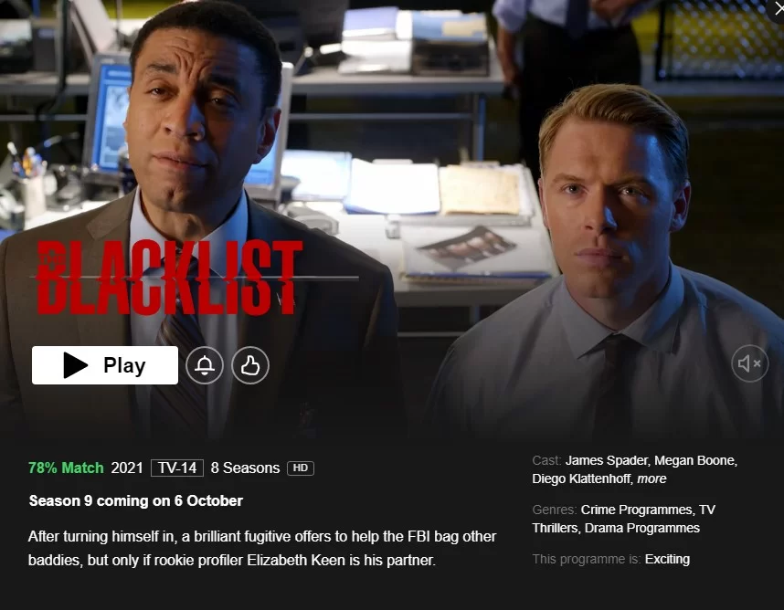 la liste noire saison 9 date de sortie de netflix