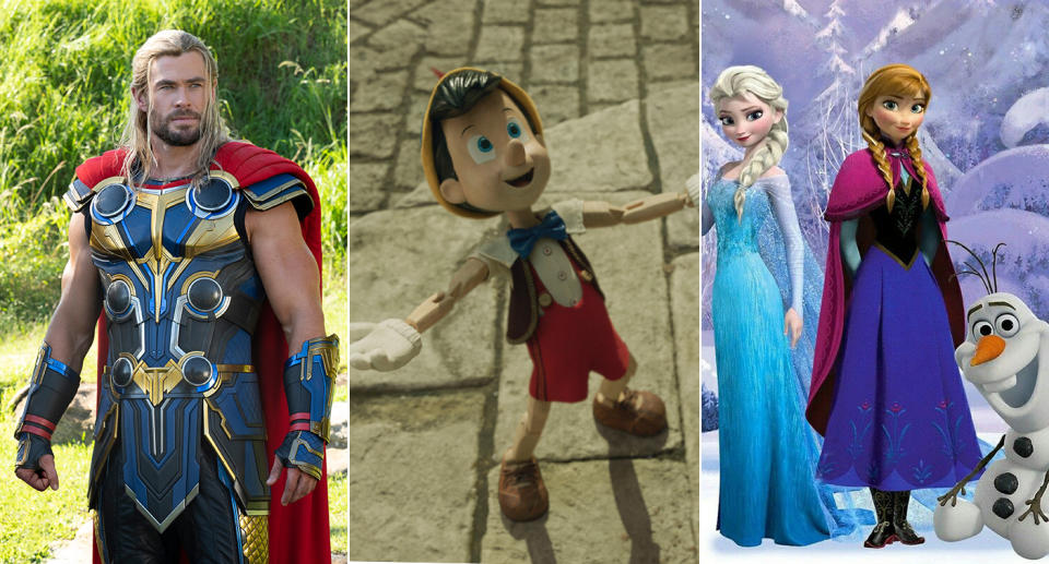 Qu'est-ce que c'est? C'est quand ? Tous les temps forts, y compris 'Thor', 'Pinocchio' et 'Frozen' 3 Thor, Pinocchio et Frozen figurent tous dans Disney + Day. (Disney)